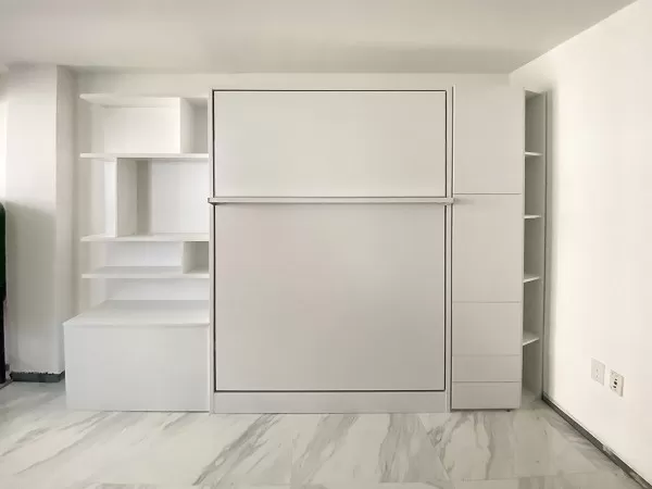 ROYAL Queen Wall Bed with Sectional Sofa and Bookcase Set 308