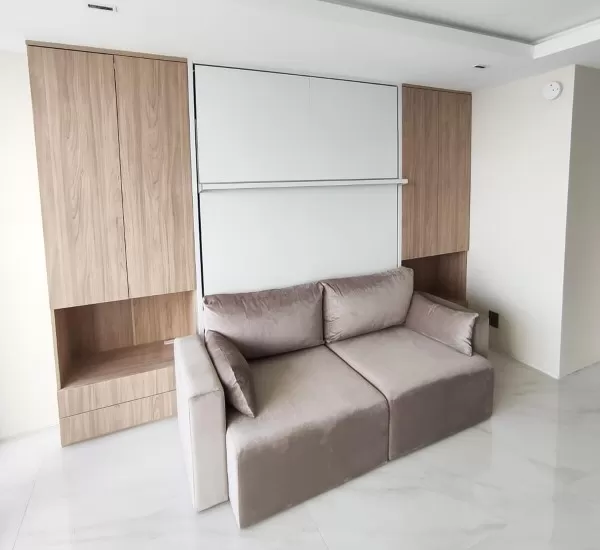 ROYAL Queen Wall Bed with Sectional Sofa and Bookcase Set 310