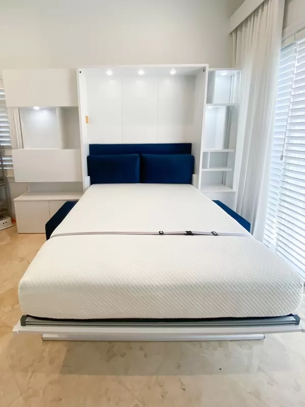 ROYAL Queen Wall Bed with Sectional Sofa and Bookcase Set 369