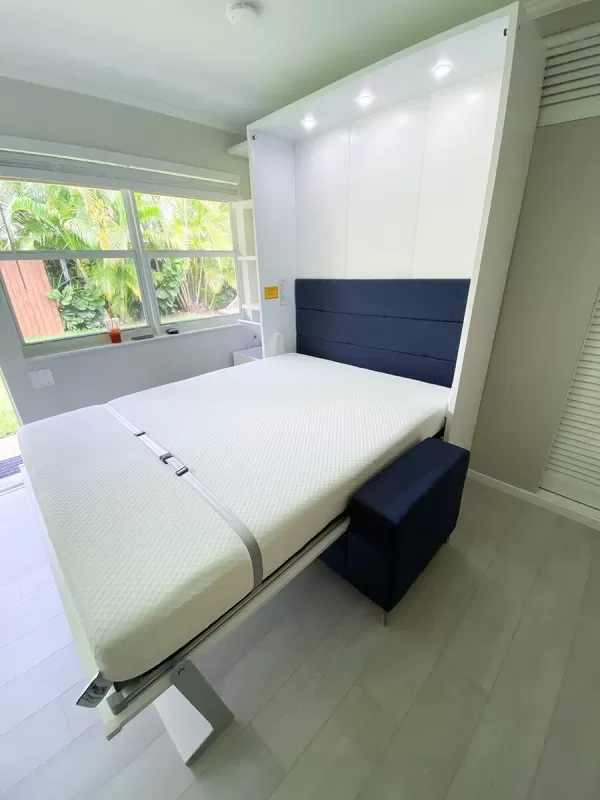 ROYAL Queen Wall Bed with Sectional Sofa and Bookcase Set 383