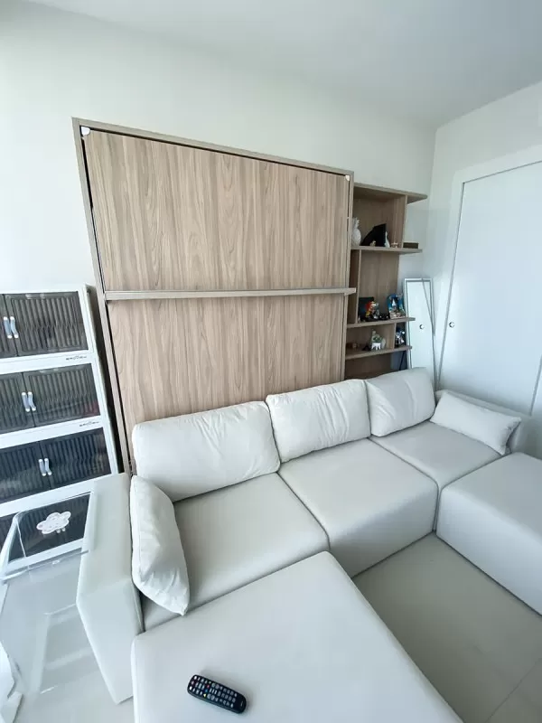 ROYAL Queen Wall Bed with Sectional Sofa and Bookcase Set 386