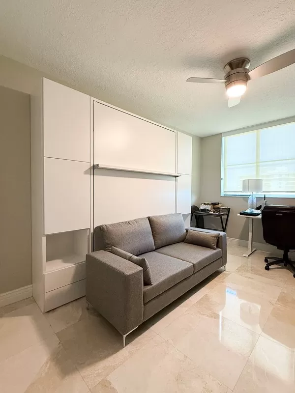 ROYAL Queen Wall Bed with Sectional Sofa and Bookcase Set 409