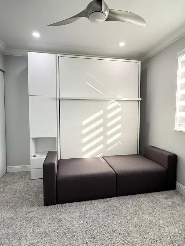 ROYAL Queen Wall Bed with Sectional Sofa and Bookcase Set 414