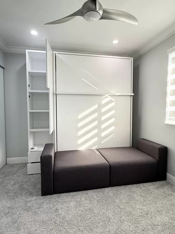 ROYAL Queen Wall Bed with Sectional Sofa and Bookcase Set 415