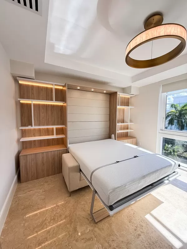 ROYAL Queen Wall Bed with Sectional Sofa and Bookcase Set 431