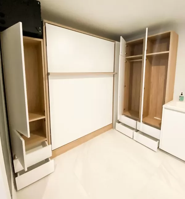 ROYAL Queen Wall Bed with Wardrobes 60