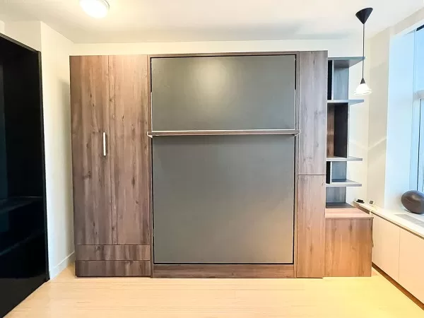 ROYAL Queen Wall Bed with Wardrobes and Bookcase Set 1