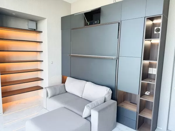 ROYAL Queen Wall Bed with Wardrobes and Bookcase Set 14