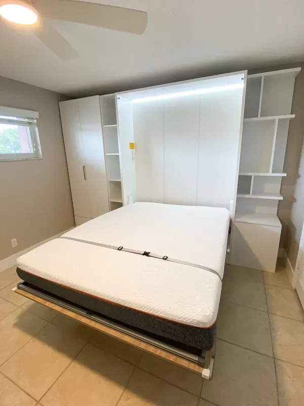 ROYAL Queen Wall Bed with Wardrobes and Bookcase Set 45