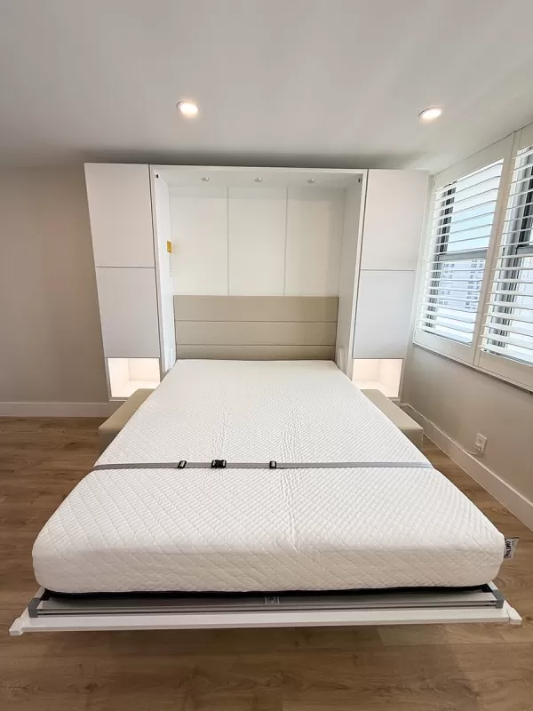 ROYAL Queen Wall Bed with Wardrobes and Bookcase Set 50