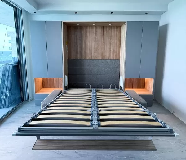 ROYAL Queen Wall Bed with Wardrobes and Bookcase Set 53