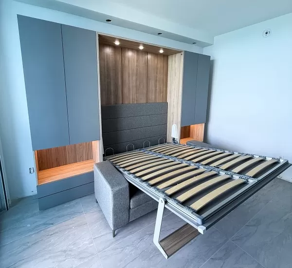 ROYAL Queen Wall Bed with Wardrobes and Bookcase Set 54