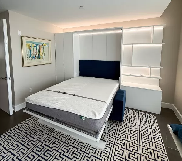 ROYAL Queen Wall Bed with Wardrobes and Bookcase Set 57