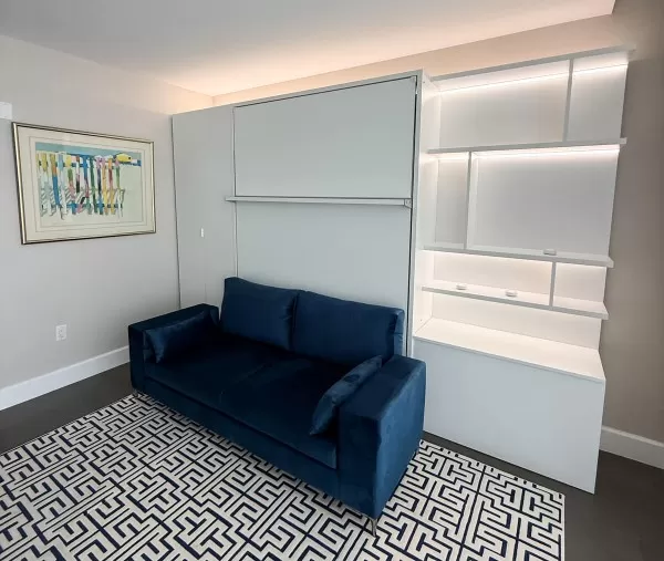 ROYAL Queen Wall Bed with Wardrobes and Bookcase Set 60