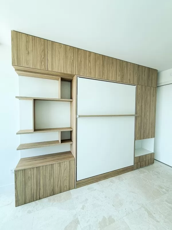 ROYAL Queen Wall Bed with Bookcase and Wardrobe