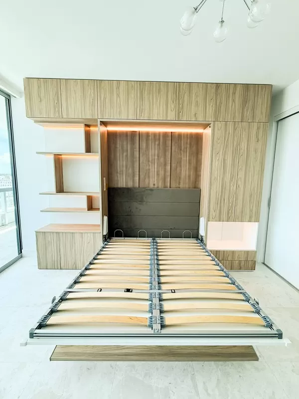 ROYAL Queen Wall Bed with Wardrobes and Bookcase Set 65