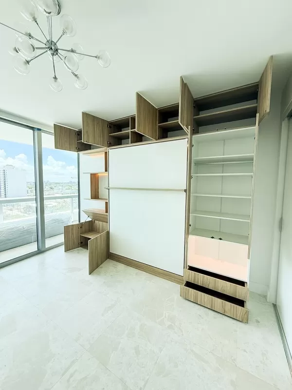 ROYAL Queen Wall Bed with Wardrobes and Bookcase Set 66