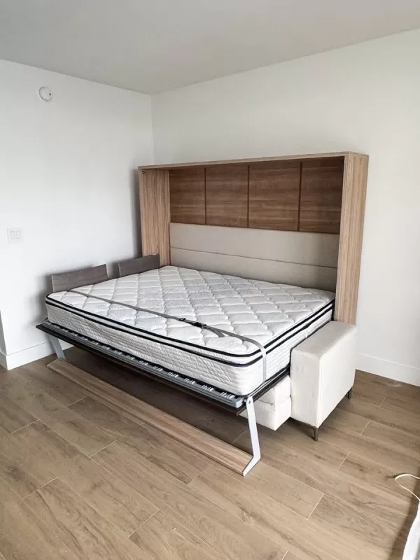 Royal Horizontal Queen Wall Bed with Sectional Sofa