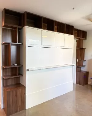 C - Royal Horizontal Queen Wall Bed with Bookcase