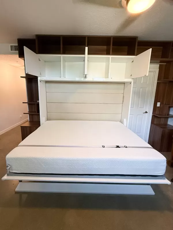 Royal Horizontal Queen Wall Bed with Bookcases 4
