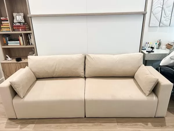 Royal King Murphy Bed with Sectional Sofa 2