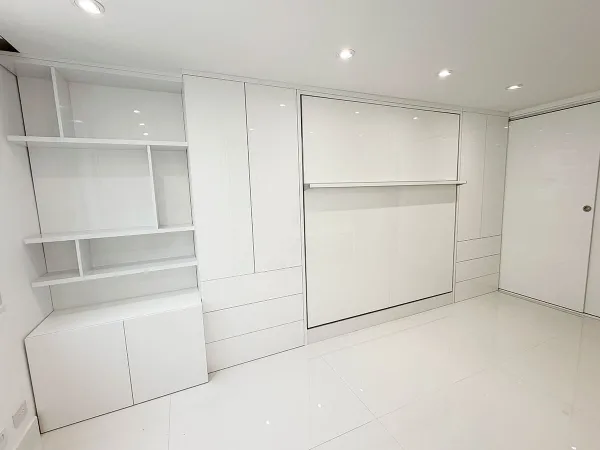 Royal King Murphy Bed with Wardrobe and Bookcase Set