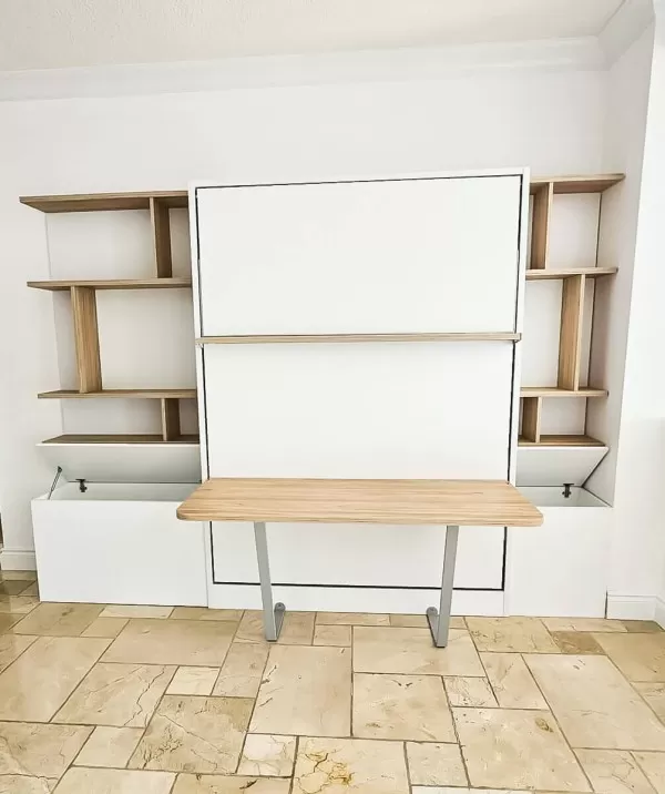 Royal Queen Wall Bed With Desk 61