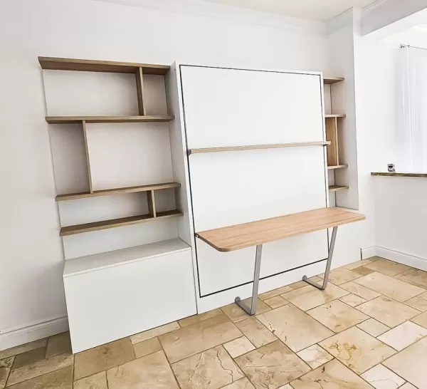 Royal Queen Wall Bed With Desk 65