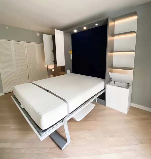 Royal Queen Wall Bed With Desk 70