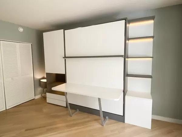 Royal Queen Wall Bed With Desk 73