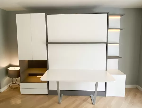 Royal Queen Wall Bed With Desk 75