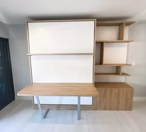 Royal Queen Wall Bed With Desk 79