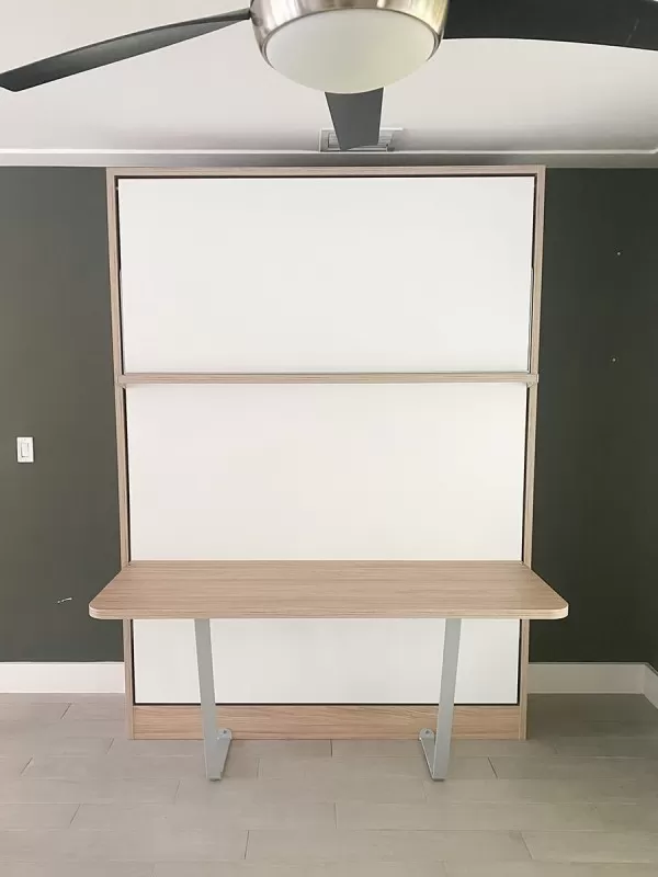 Royal Queen Wall Bed With Desk 90