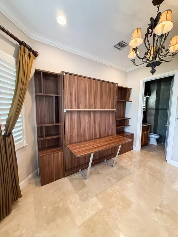 ROYAL Queen Wall Bed with Desk and Bookcases