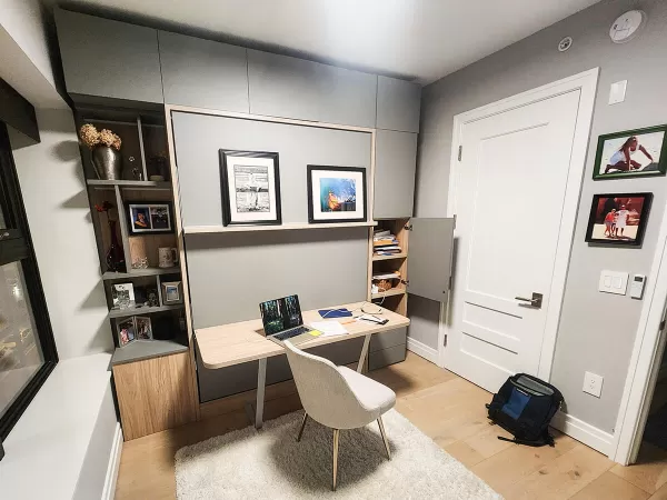 ROYAL Queen Wall Bed with Desk, Wardrobes and Bookcases