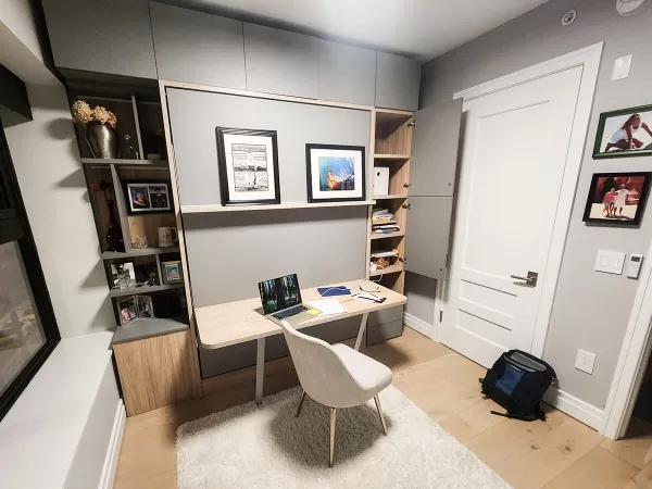 ROYAL Queen Wall Bed with Desk, Wardrobes and Bookcases