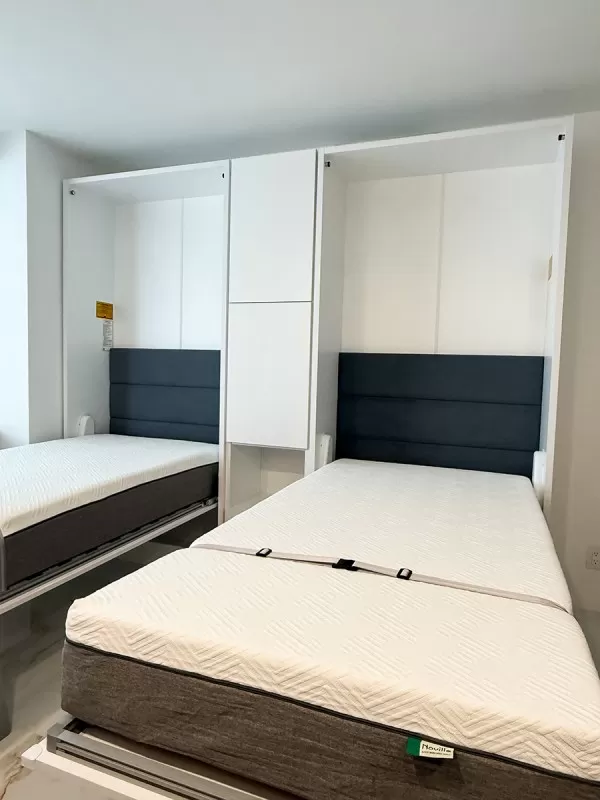 Royal Twin Twin XL Wall Bed with Bookcase and Wardrobe 8