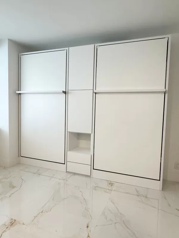 Royal Twin Twin XL Wall Bed with Bookcase and Wardrobe 9