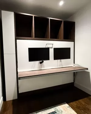 C - Spazio - Full Size Wall Bed with Desk and Bookcases