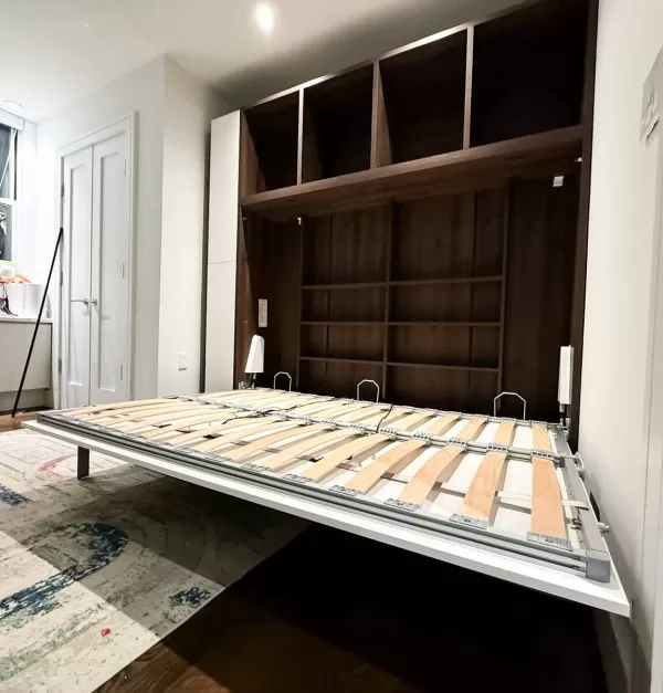 Spazio Full Size Wall Bed with Desk 13