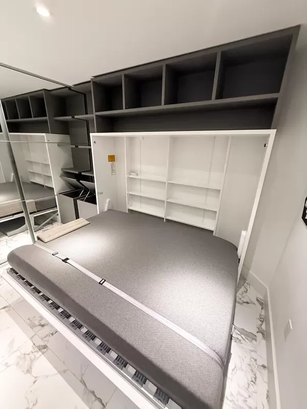 Spazio Full Size Wall Bed with Desk 18