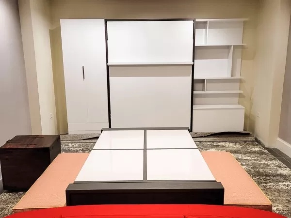 ROYAL Queen Wall Bed with Bookcase Set 4