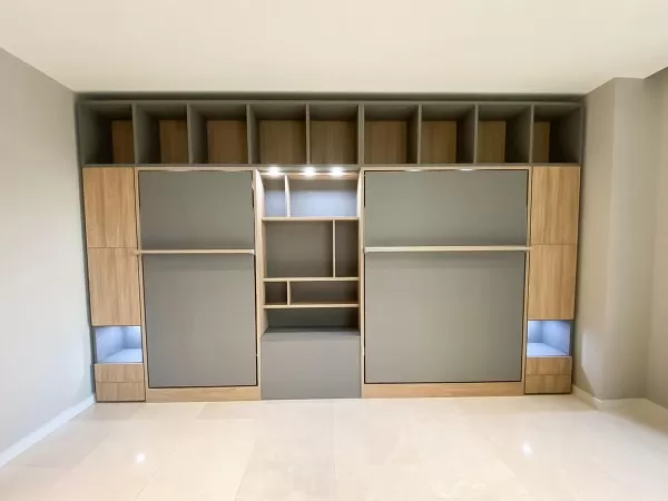 ROYAL Queen Wall Bed with Bookcase Set 84