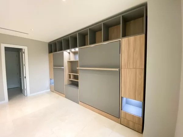 ROYAL Queen Wall Bed with Bookcase Set 89