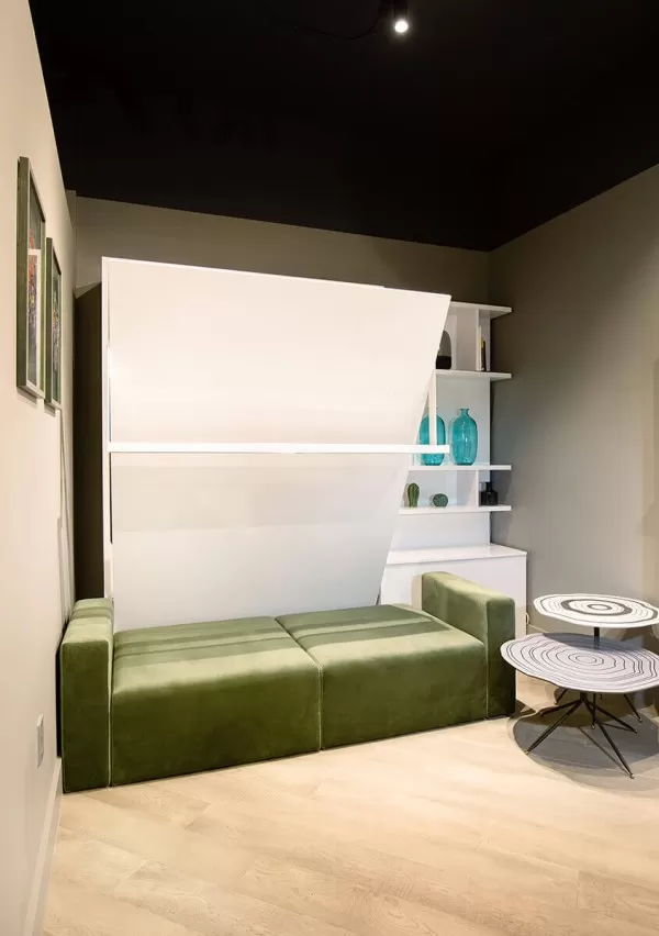 ROYAL Queen Wall Bed with Sectional Sofa and Bookcase Set 158