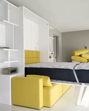 C - ROYAL Queen Wall Bed with Sectional Sofa