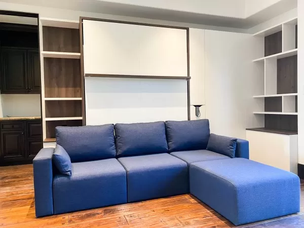 ROYAL Queen Wall Bed with Sectional Sofa and Bookcase Set 239