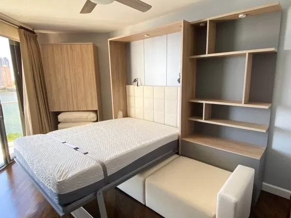 ROYAL Queen Wall Bed with Sectional Sofa and Bookcase Set 244