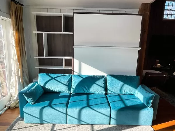 ROYAL Queen Wall Bed with Sectional Sofa and Bookcase Set 253