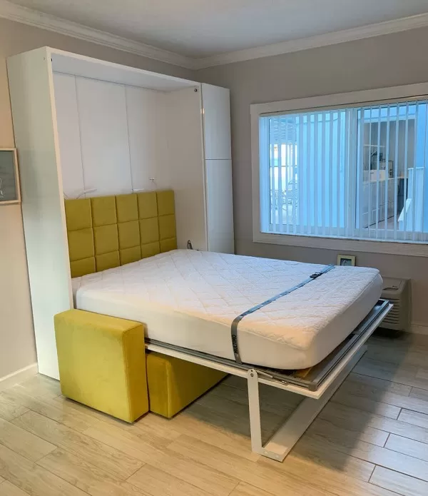 ROYAL Queen Wall Bed with Sectional Sofa and Bookcase Set 35